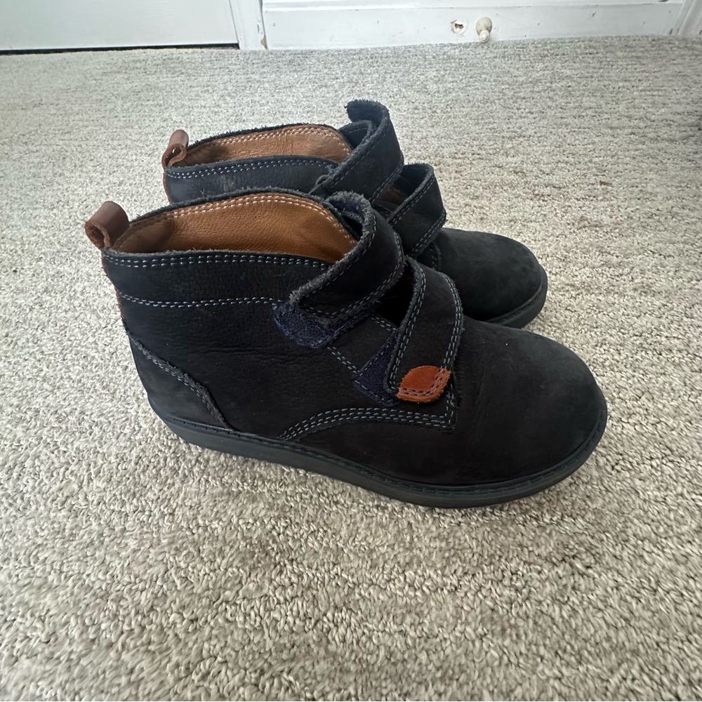 Primigi Black and Brown Kids Boots Suede Leather Velcro